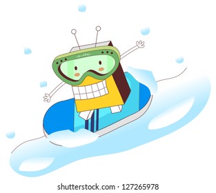 Ilustración vectorial del snowboard