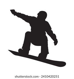 Vector Illustration of Snowboarding Silhouette