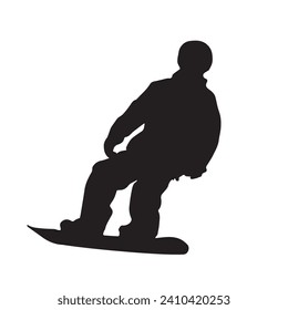 Vector Illustration of Snowboarding Silhouette