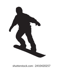 Vector Illustration of Snowboarding Silhouette