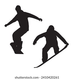 Vector Illustration of Snowboarding Silhouette