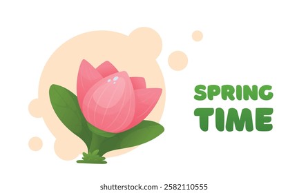 Vector illustration with snowdrop on white background. Casual style.