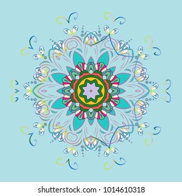 Vector illustration. Snowflake background. Vector christmas abstract colorful background with falling snowflake.