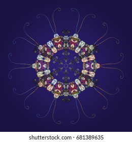 Vector illustration. Snowflake background. Vector christmas abstract colorful background with falling snowflake.