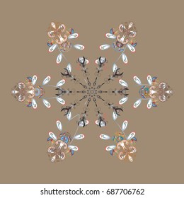 Vector illustration. Snowflake background. Vector christmas abstract colorful background with falling snowflake.