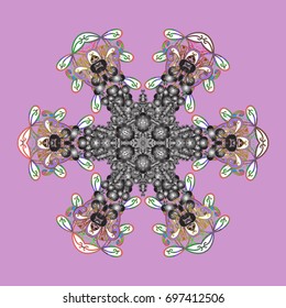Vector illustration. Snowflake background. Vector christmas abstract colorful background with falling snowflake.