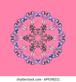 Vector illustration. Snowflake background. Vector christmas abstract colorful background with falling snowflake.