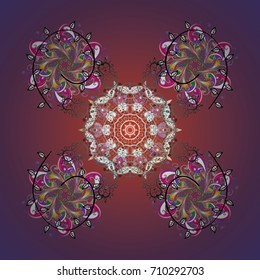 Vector illustration. Snowflake background. Vector christmas abstract colorful background with falling snowflake.