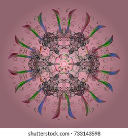 Vector illustration. Snowflake background. Vector christmas abstract colorful background with falling snowflake.