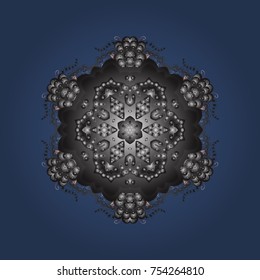 Vector illustration. Snowflake background. Vector christmas abstract colorful background with falling snowflake.