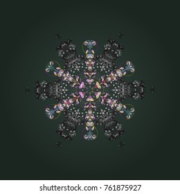 Vector illustration. Snowflake background. Vector christmas abstract colorful background with falling snowflake.