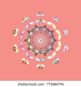Vector illustration. Snowflake background. Vector christmas abstract colorful background with falling snowflake.