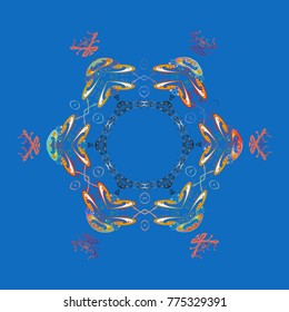 Vector illustration. Snowflake background. Vector christmas abstract colorful background with falling snowflake.