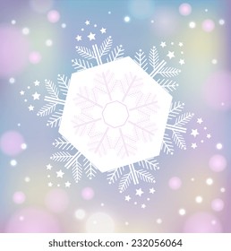 Vector illustration of a snowflake. Christmas background