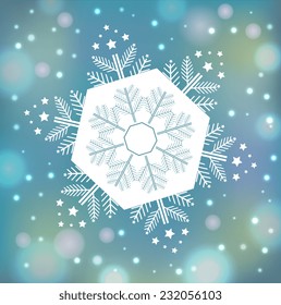 Vector illustration of a snowflake. Christmas background