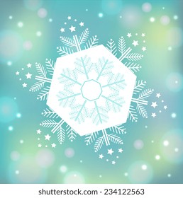 Vector illustration of a snowflake. Christmas background