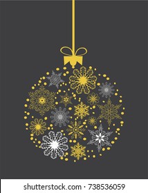 vector illustration of a snowflake Christmas ball