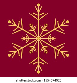 Vector illustration snowflake, christmas icon, logo.