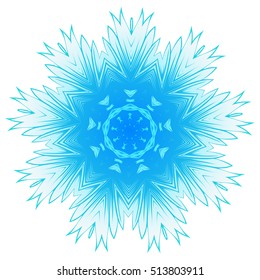 Vector illustration snowflake for Christmas and new year design. Abstract pattern for the ceiling outlet.