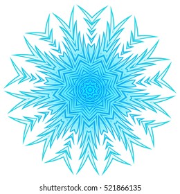 Vector illustration snowflake for Christmas and new year design. Abstract pattern for the ceiling outlet.