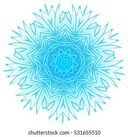 Vector illustration snowflake for Christmas and new year design. Abstract pattern for the ceiling outlet.