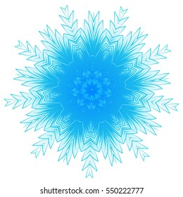 Vector illustration snowflake for Christmas and new year design. Abstract pattern for the ceiling outlet.
