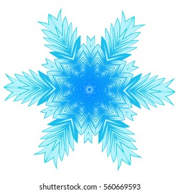 Vector illustration snowflake for Christmas and new year design. Abstract pattern for the ceiling outlet.