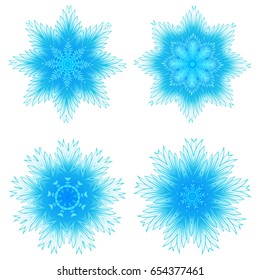 Vector illustration snowflake for Christmas and new year design set. Abstract pattern for the ceiling outlet.