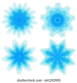 Vector illustration snowflake for Christmas and new year design set. Abstract pattern for the ceiling outlet.