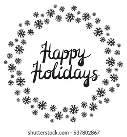 Vector illustration of a snowflake circle and simple text