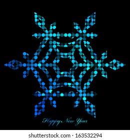 Vector illustration of snowflake from disco lights