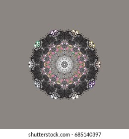 Vector illustration. Snowflake doodle graphic hand-drawn. Colorful snowflakes for christmas winter design.