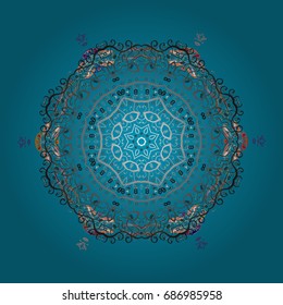 Vector illustration. Snowflake doodle graphic hand-drawn. Colorful snowflakes for christmas winter design.