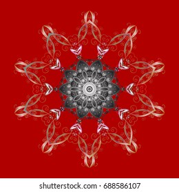 Vector illustration. Snowflake doodle graphic hand-drawn. Colorful for christmas winter design.