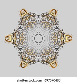 Vector illustration. Snowflake doodle graphic hand-drawn. 