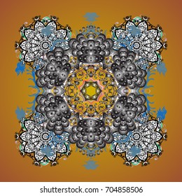 Vector illustration. Snowflake doodle graphic hand-drawn. Colorful snowflakes for christmas winter design.