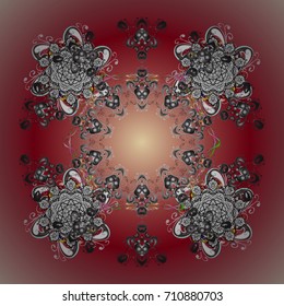 Vector illustration. Snowflake doodle graphic hand-drawn. Colorful snowflakes for christmas winter design.