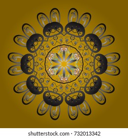 Vector illustration. Snowflake doodle graphic hand-drawn. Colorful snowflakes for christmas winter design.