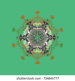 Vector illustration. Snowflake doodle graphic hand-drawn. Colorful snowflakes for christmas winter design.