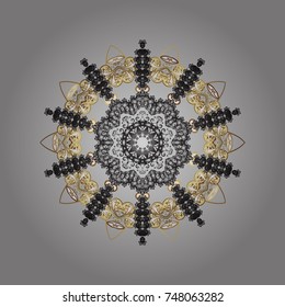 Vector illustration. Snowflake doodle graphic hand-drawn. Colorful snowflakes for christmas winter design.