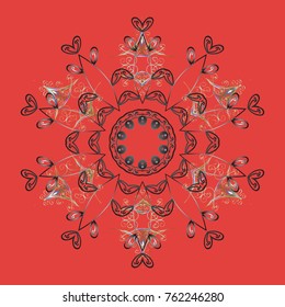Vector illustration. Snowflake doodle graphic hand-drawn. Colorful snowflakes for christmas winter design.