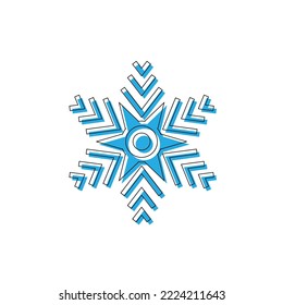 vector illustration of snowflake with grunge style. high quality vector