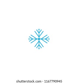 Vector illustration. Snowflake Icon. Blue Snowflake isolated on white background.