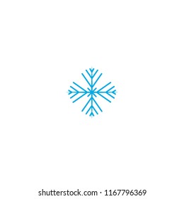 Vector illustration. Snowflake Icon. Blue Snowflake isolated on white background.