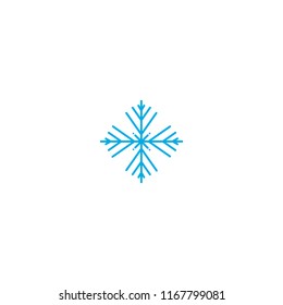 Vector illustration. Snowflake Icon. Blue Snowflake isolated on white background.