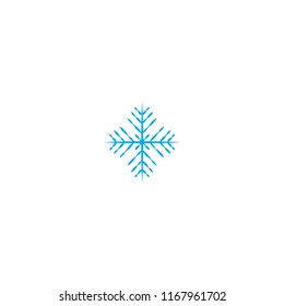 Vector illustration. Snowflake Icon. Blue Snowflake isolated on white background.