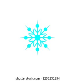Vector illustration. Snowflake Icon. Blue Snowflake isolated on white background.