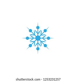 Vector illustration. Snowflake Icon. Blue Snowflake isolated on white background.