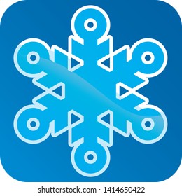 Vector illustration. Snowflake icon in blue with background.