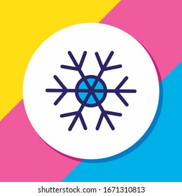 Vector illustration of snowflake icon colored line. Beautiful event element also can be used as snow crystal icon element.